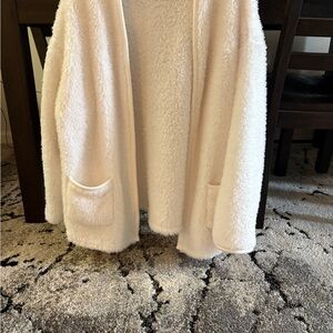 Cuddle Duds Cozy Plush Open-Front Jacket in Ivory